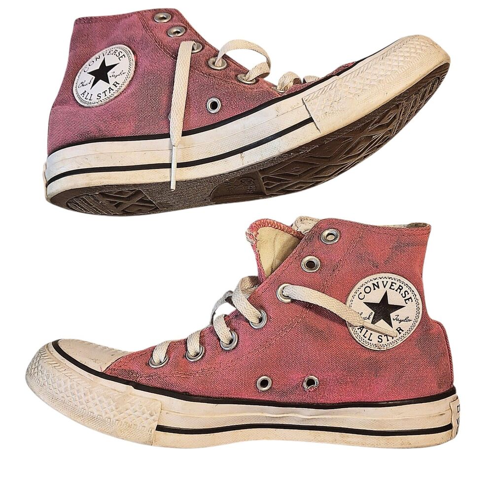 Distressed Faded Pink Converse Chuck Taylor All Star High Top Men Sz 5 Wmns Sz 7 - Picture 2 of 5